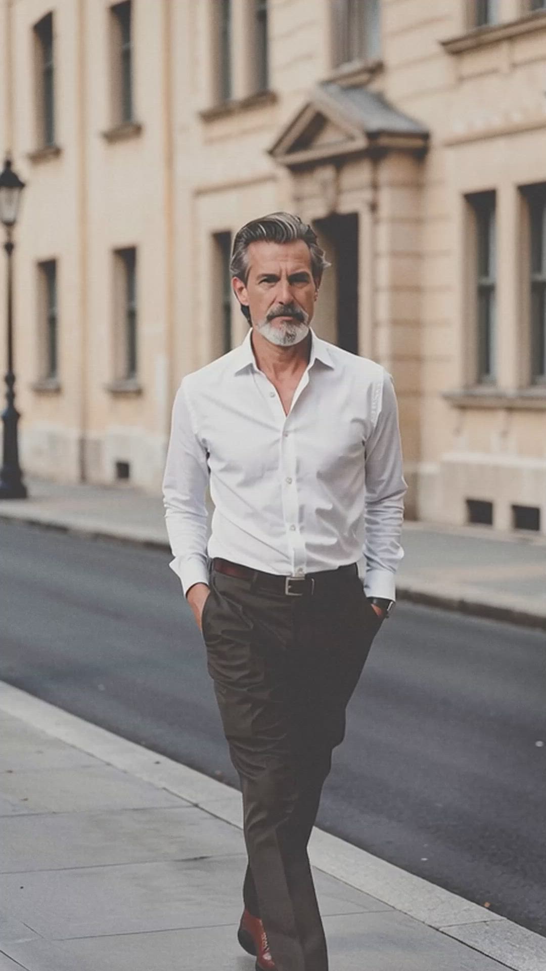 Camisa Blanca De Rayas Con Pantalón Negro