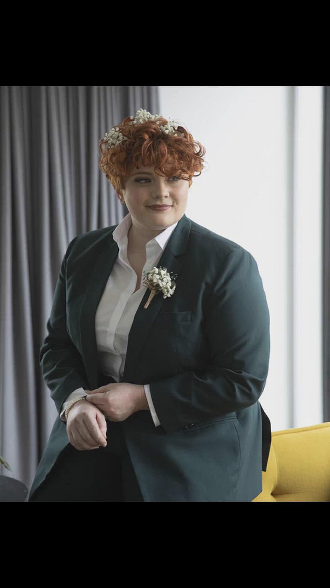 Plus Size Green Bride Pant Suit
