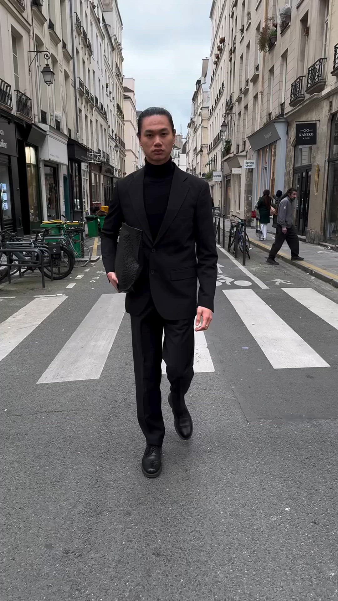 Black stretch wide lapel Blazer | Hockerty
