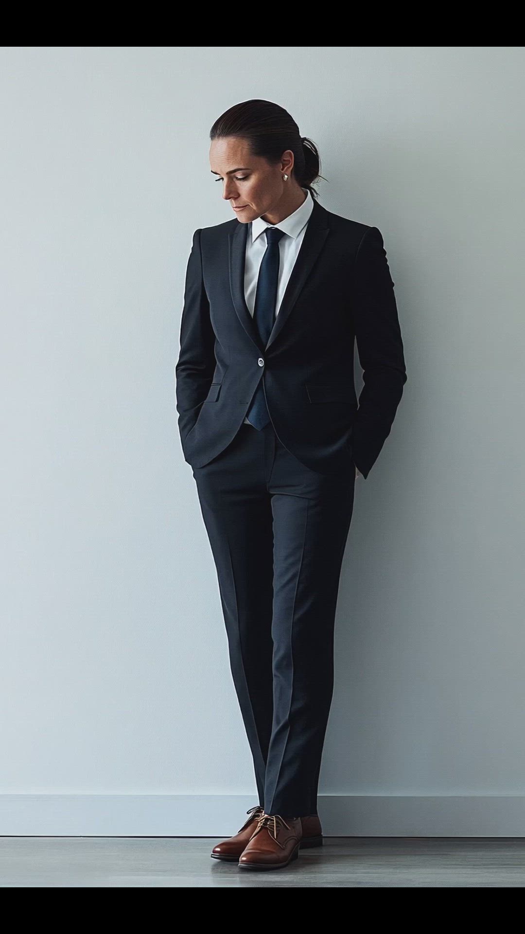 Androgynous Navy Blue Suit