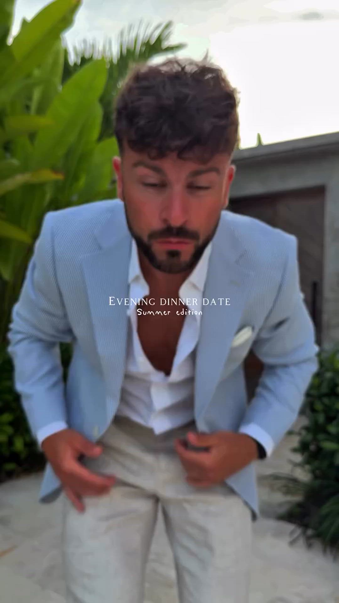 Mid blue lightweight wrinkle-free stretch seersucker Suit Jacket