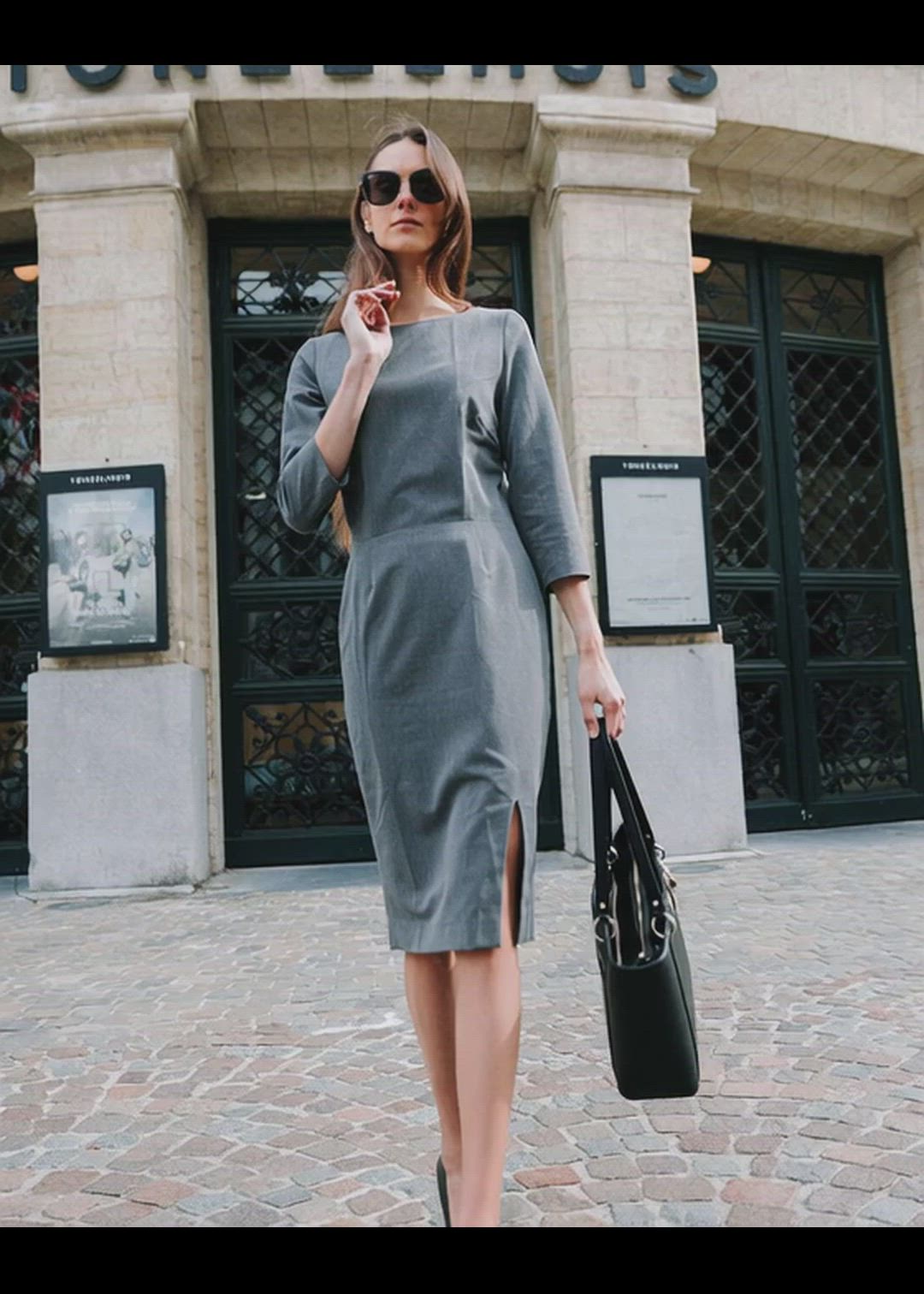 detached sleeve dress グレー　S product_video_68895_1752743271