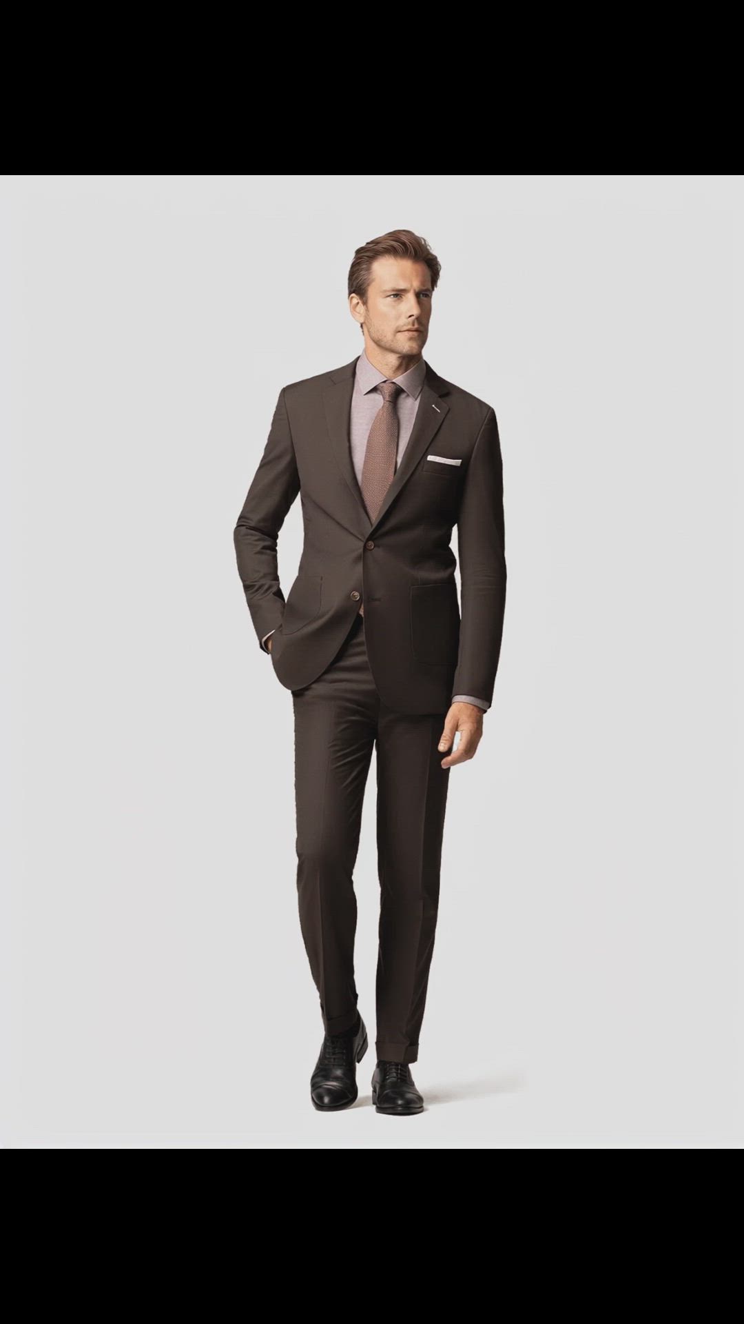 black and brown suit