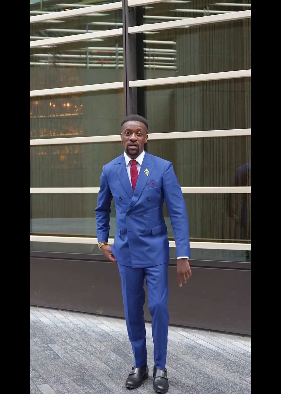 Royal blue super 120s double breasted Suit